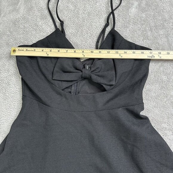 Lulu's Women's Fit & Flare Bow Cutout Mini Dress Size XL Black Prom Wedding NWT - Picture 4 of 12